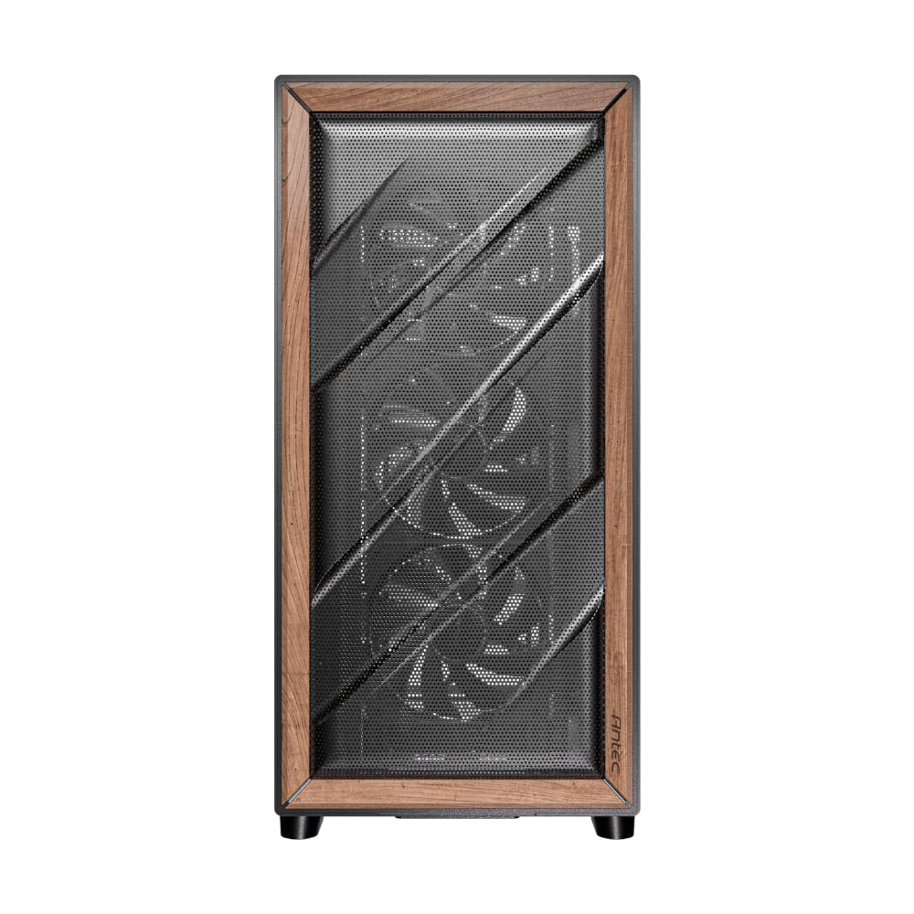 Antec FLUX ATX WOOD Mid Tower Gaming Chassis – Black Antec
