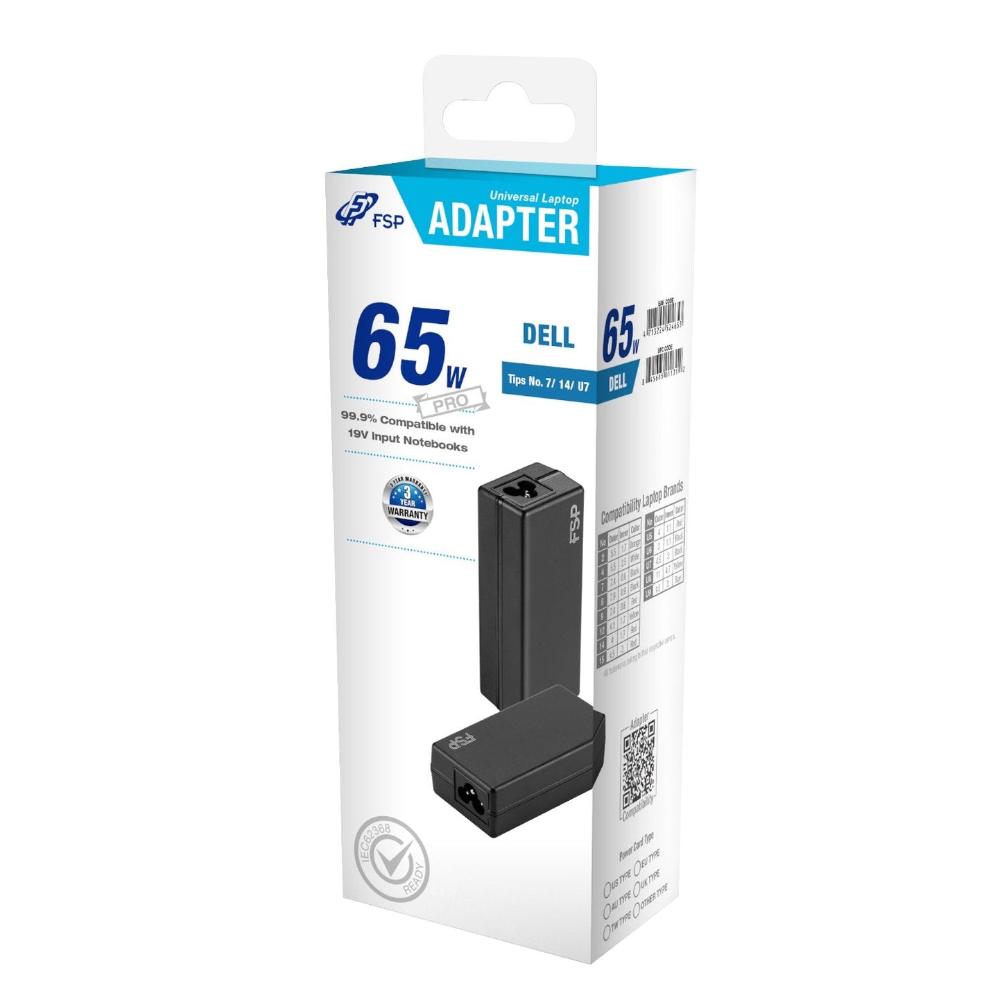 FSP PRO 65W Universal Laptop Adapter – Dell FSP