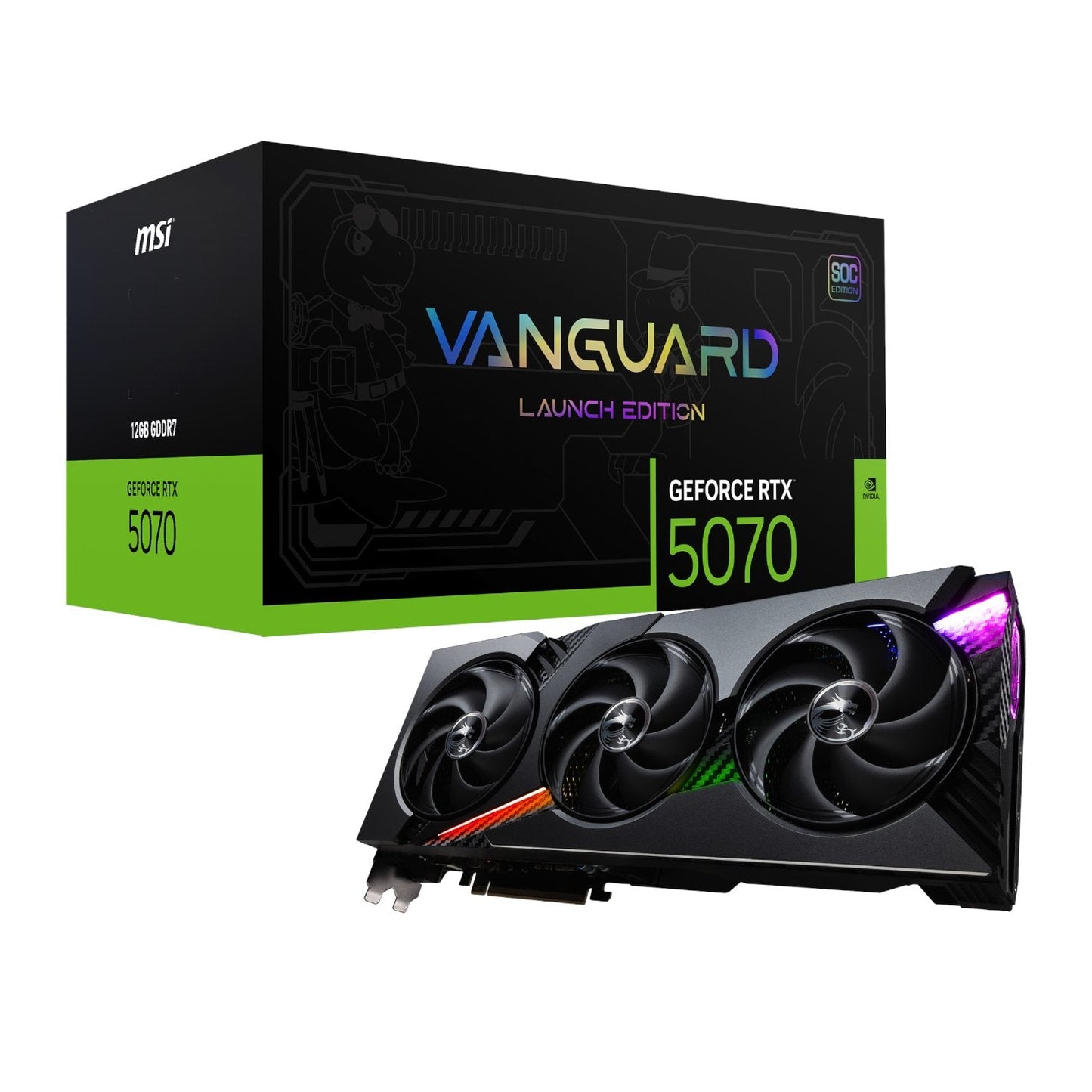 MSI GeForce RTX 5070 VANGUARD SOC Launch Edition 12GB Graphics Card MSI