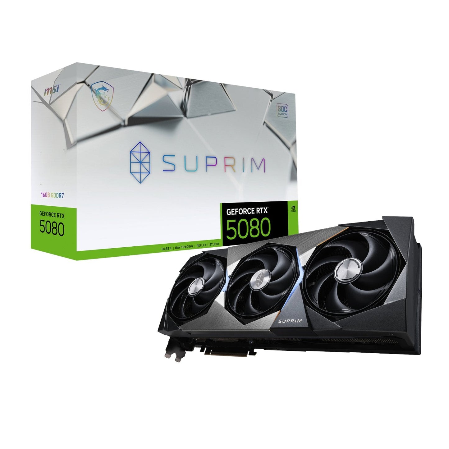 MSI GeForce RTX 5080 SUPRIM SOC 16G Graphics Card MSI
