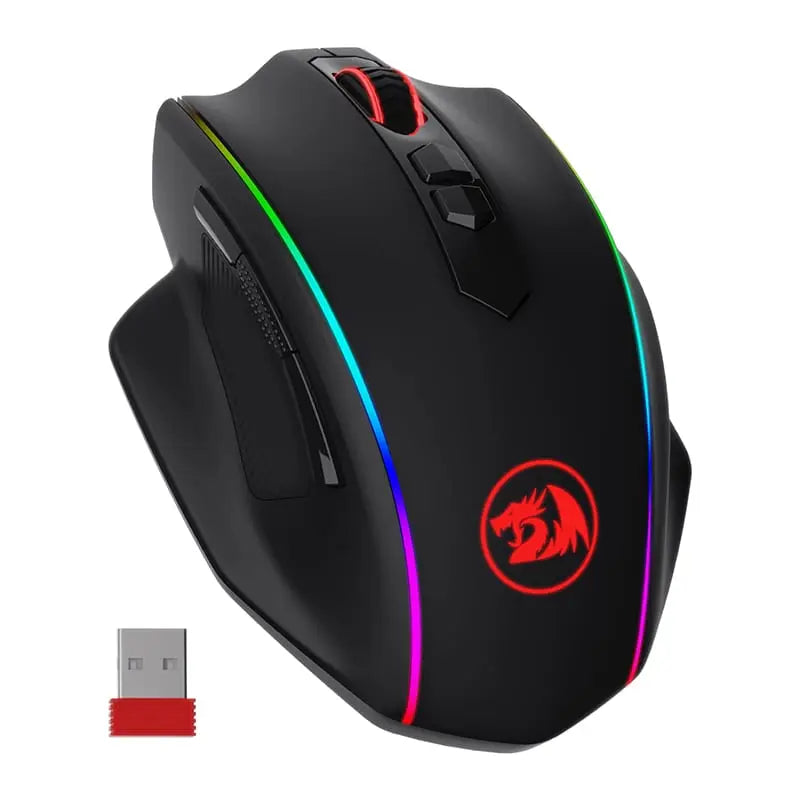 REDRAGON VAMPIRE ELITE Wireless 16000DPI|8 Button|Ergonomic Design|P3335 Optical Sensor|Type-C Cable|RGB Backlit Gaming Mouse – Black Y.M Techprops