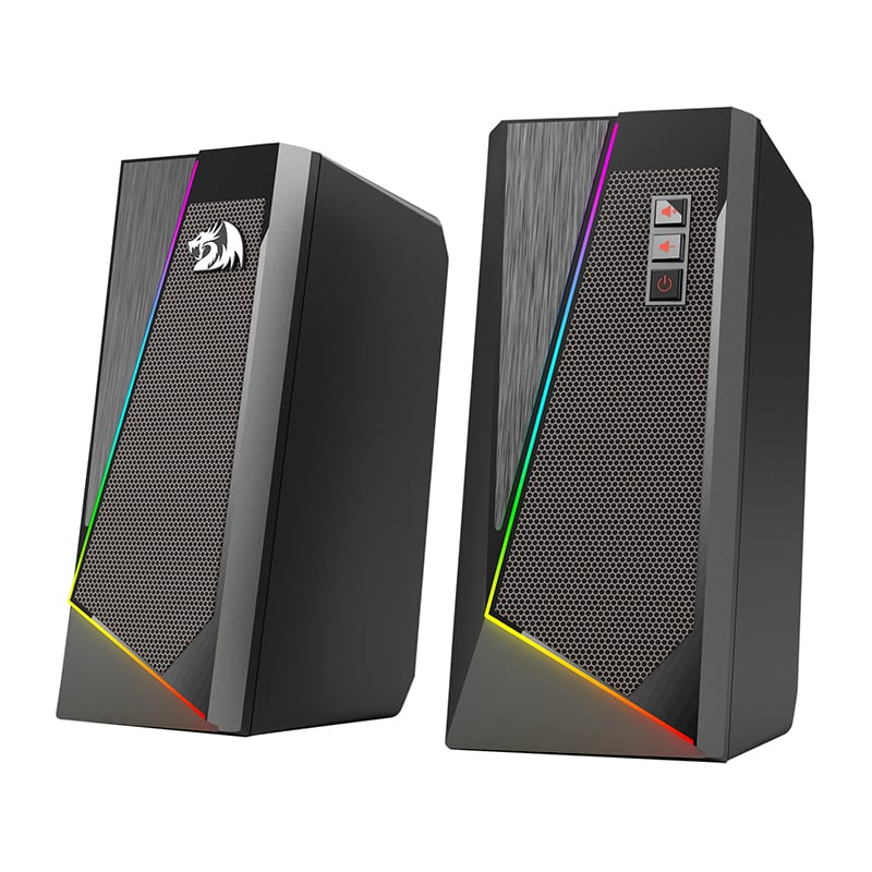 REDRAGON 2.0 Satellite Speaker ANVIL 2 x 3W RGB USB|Aux Gaming Speaker – Black Redragon