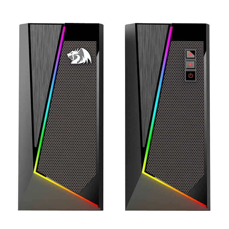 REDRAGON 2.0 Satellite Speaker ANVIL 2 x 3W RGB USB|Aux Gaming Speaker – Black Redragon