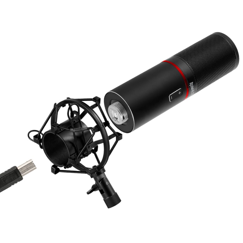 REDRAGON BLAZAR Cardioid USB Gaming Mic and Tripod – Black Redragon