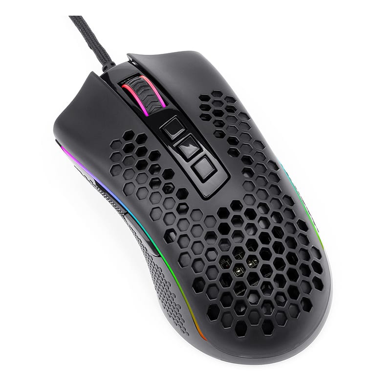 REDRAGON STORM 12400DPI 7 Buttons|Ergonomic Design|P3327 Optical Sensor|Lightweight Body|RGB Backlit gaming Mouse – Black Redragon