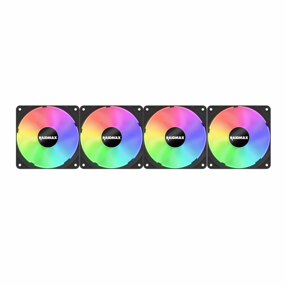 Raidmax NVX120FBDC4 120mm 3pin ARGB 4in1 Fan – Black Raidmax