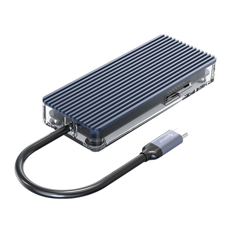 ORICO 6 Port Type-C Transparent Hub – Grey Orico