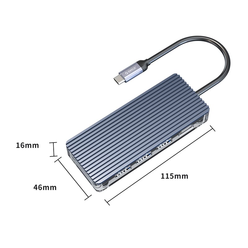 ORICO 6 Port Type-C Transparent Hub – Grey Orico