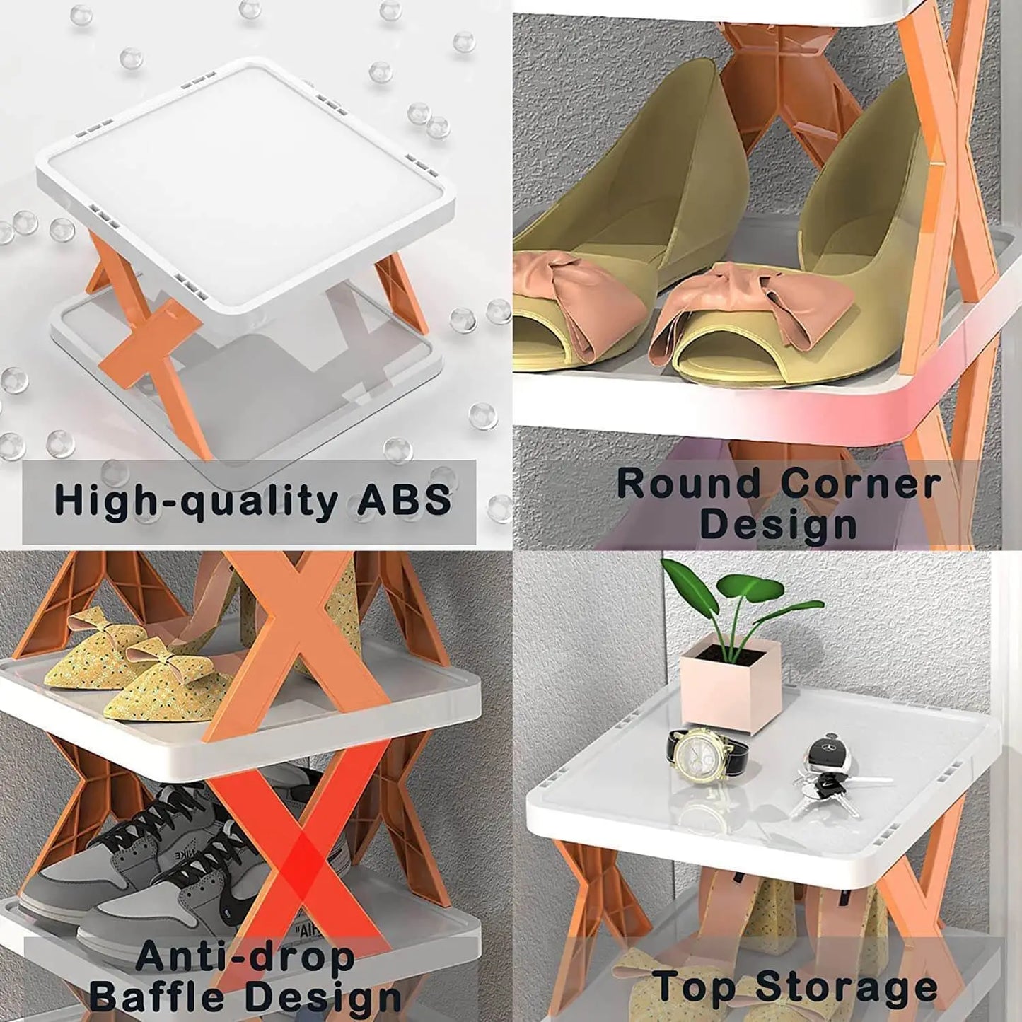 4 Tier Shoe Stackable Storage Rack Organizer Y.M Techprops