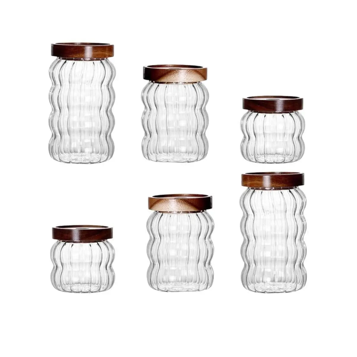 6 Pack Glass Storage Jars Y.M Techprops