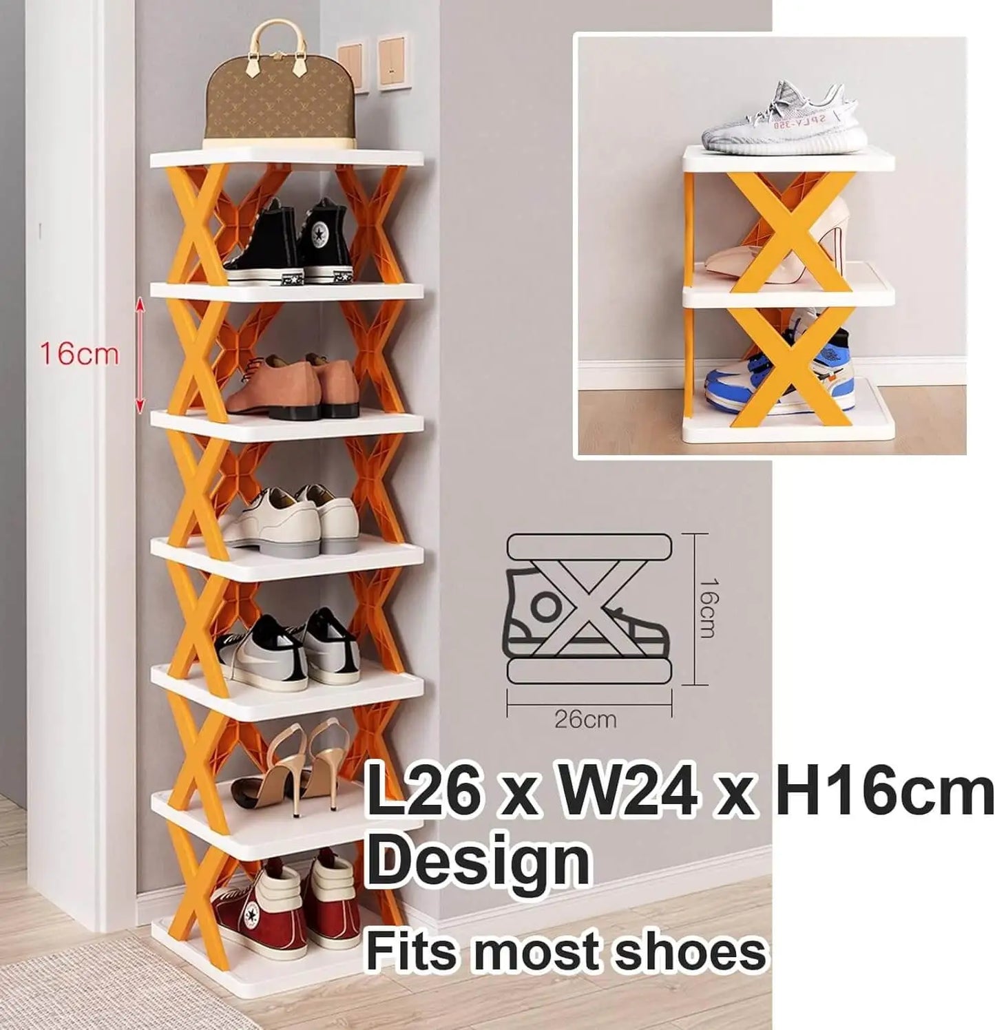 6 Tier Shoe Stackable Storage Rack Organizer Y.M Techprops