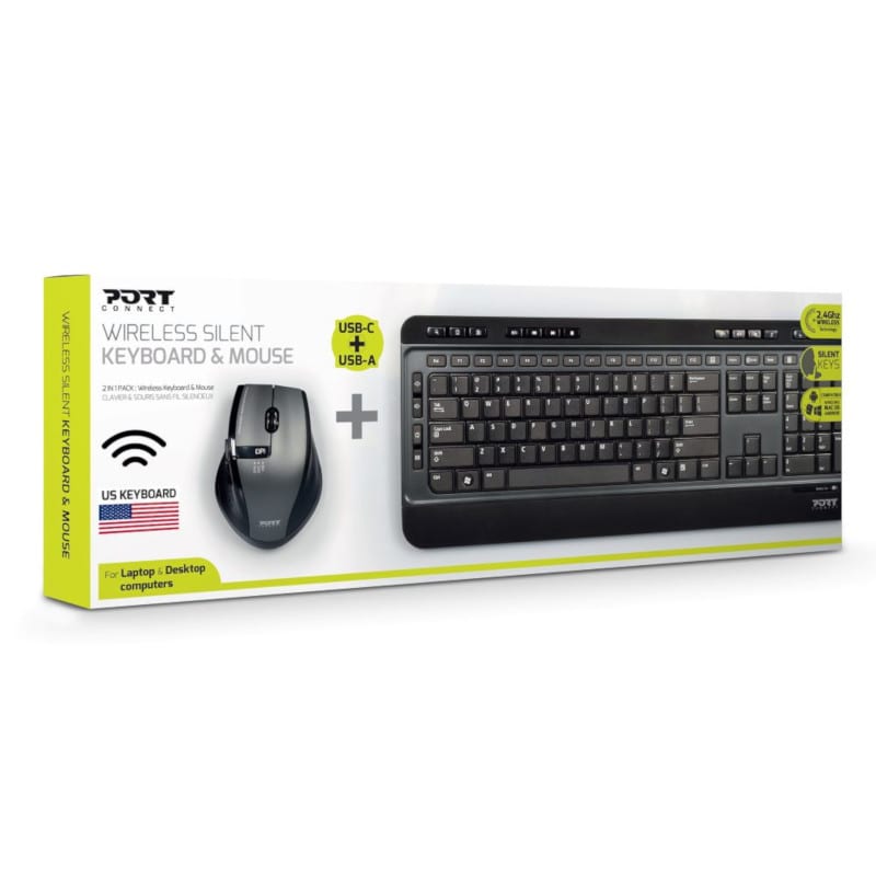 Port Wireless Keyboard and Mouse Combo Port