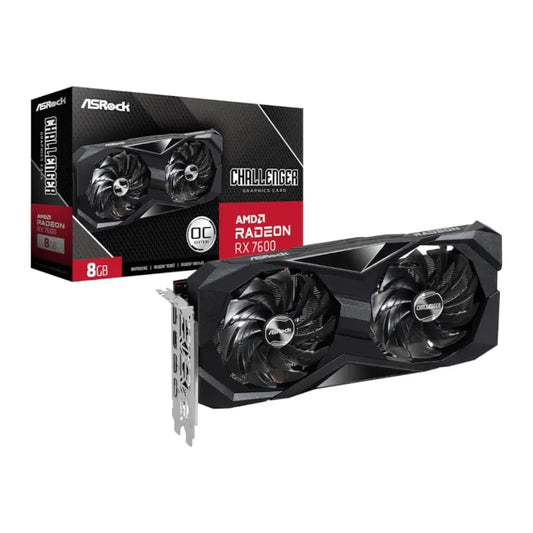 ASRock Radeon RX7600 Challenger 8G OC GDDR6 128-BIT Graphics Card ASRock