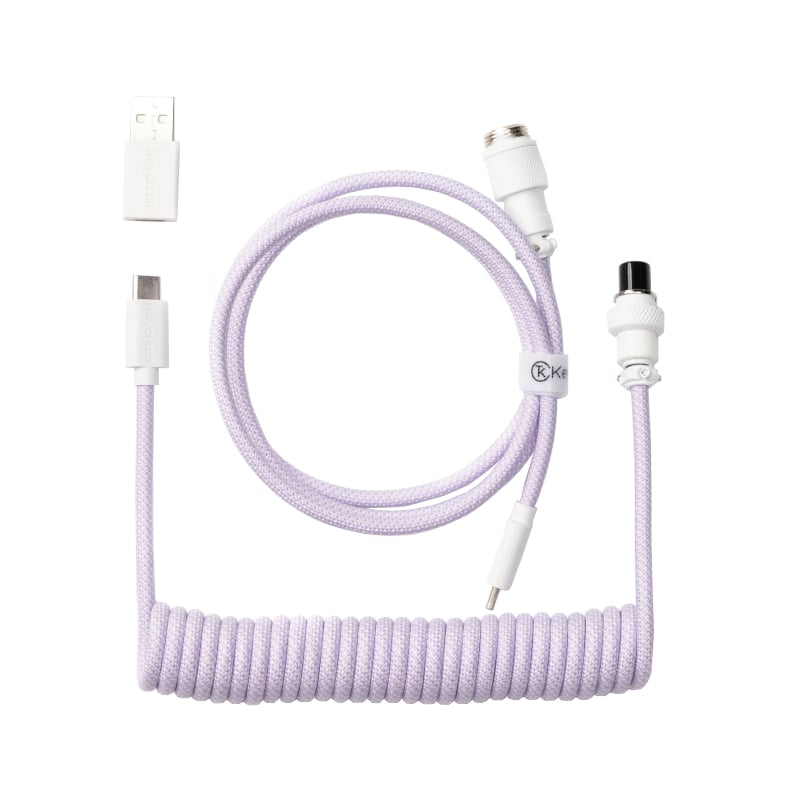 Keychron Coiled Aviator Cable – Light Purple/Straight