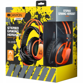 CANYON headset Corax GH-5A USB LED Black Orange CANYON