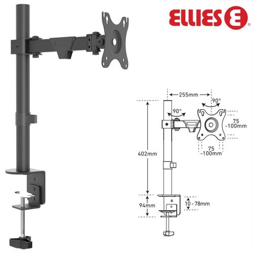 Ellies Single Arm Height Adjustable Desktop Screen Mount