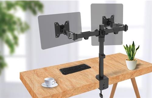 Ellies Double Arm Height Adjustable Desktop Screen Mount ellies