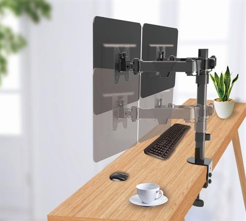 Ellies Double Arm Height Adjustable Desktop Screen Mount ellies