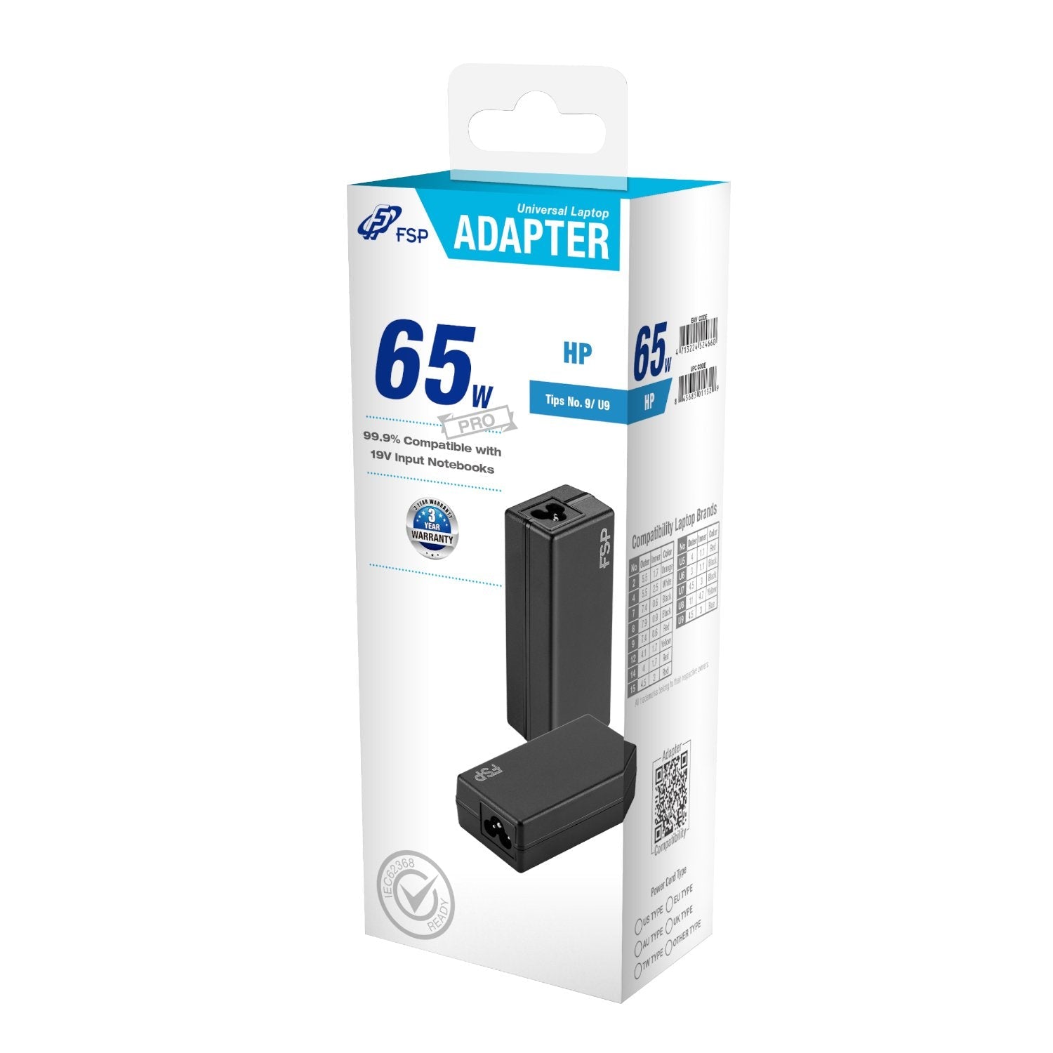 FSP PRO 65W Universal Laptop Adapter – HP FSP