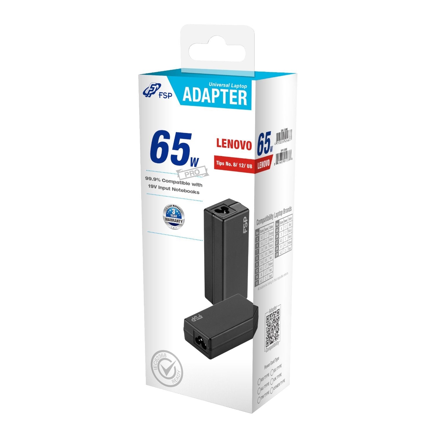 FSP PRO 65W Universal Laptop Adapter – Lenovo FSP
