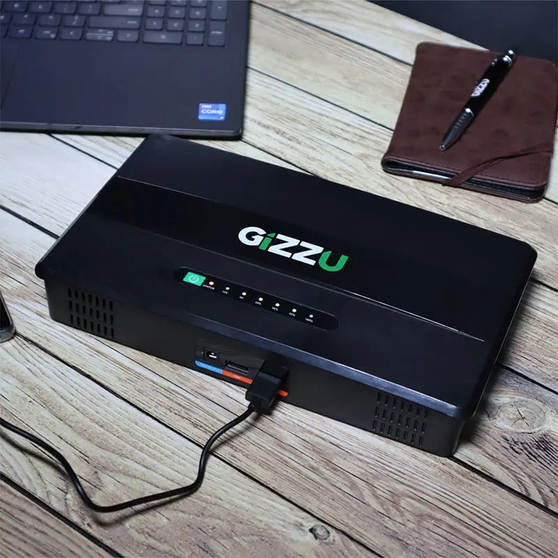 GIZZU 100W 46Wh 14400mAh Mini POE DC UPS LifePO4 – Black GIZZU