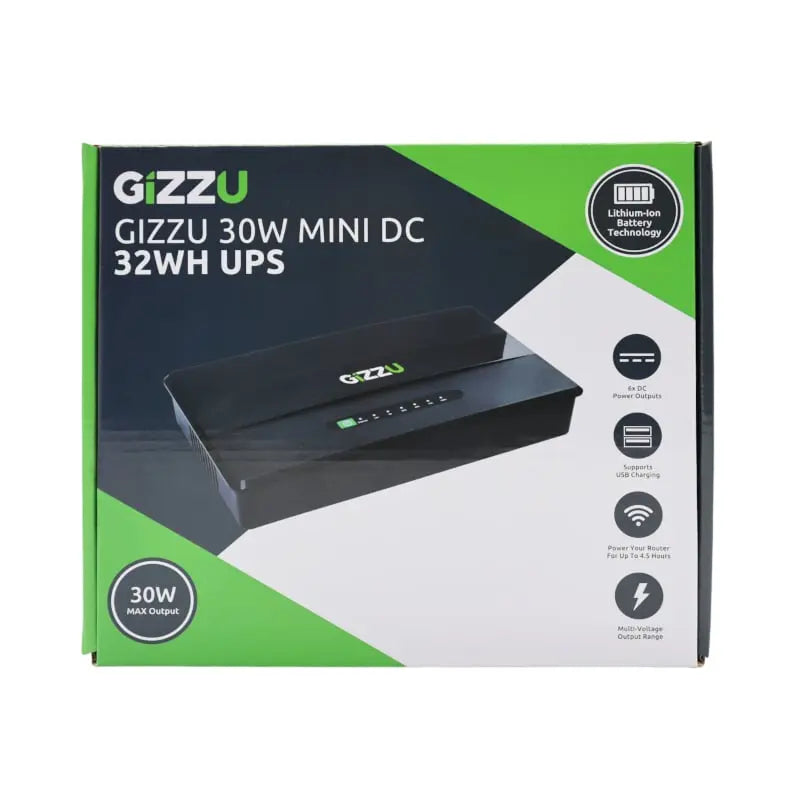 GIZZU 30W 32Wh 8800mAh Mini DC UPS Lithium – Black Y.M Techprops