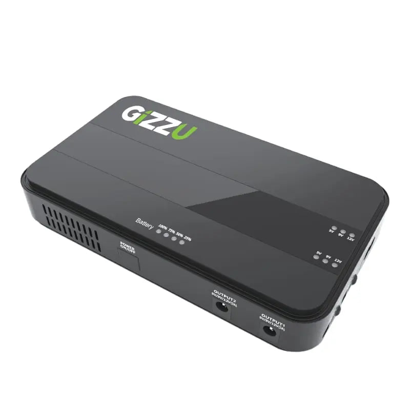 GIZZU 36W 32Wh 8800mAh Mini Dual DC UPS Lithium – Black Y.M Techprops