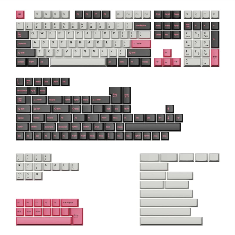 Keychron Double Shot Cherry PBT Keycap Full Keycap Set – Dolch Pink