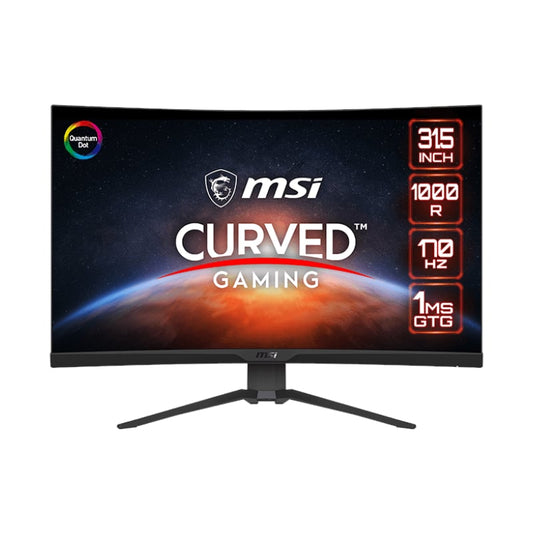 MSI MAG325CQRF QD 31.5″ Gaming Monitor 2560 x 1440 (QHD) Rapid VA with Quantum Dot 1 ms 170Hz FreeSync Premium HDR Ready 1000R HDMI DisplayPort Tilt and Height Adjustable