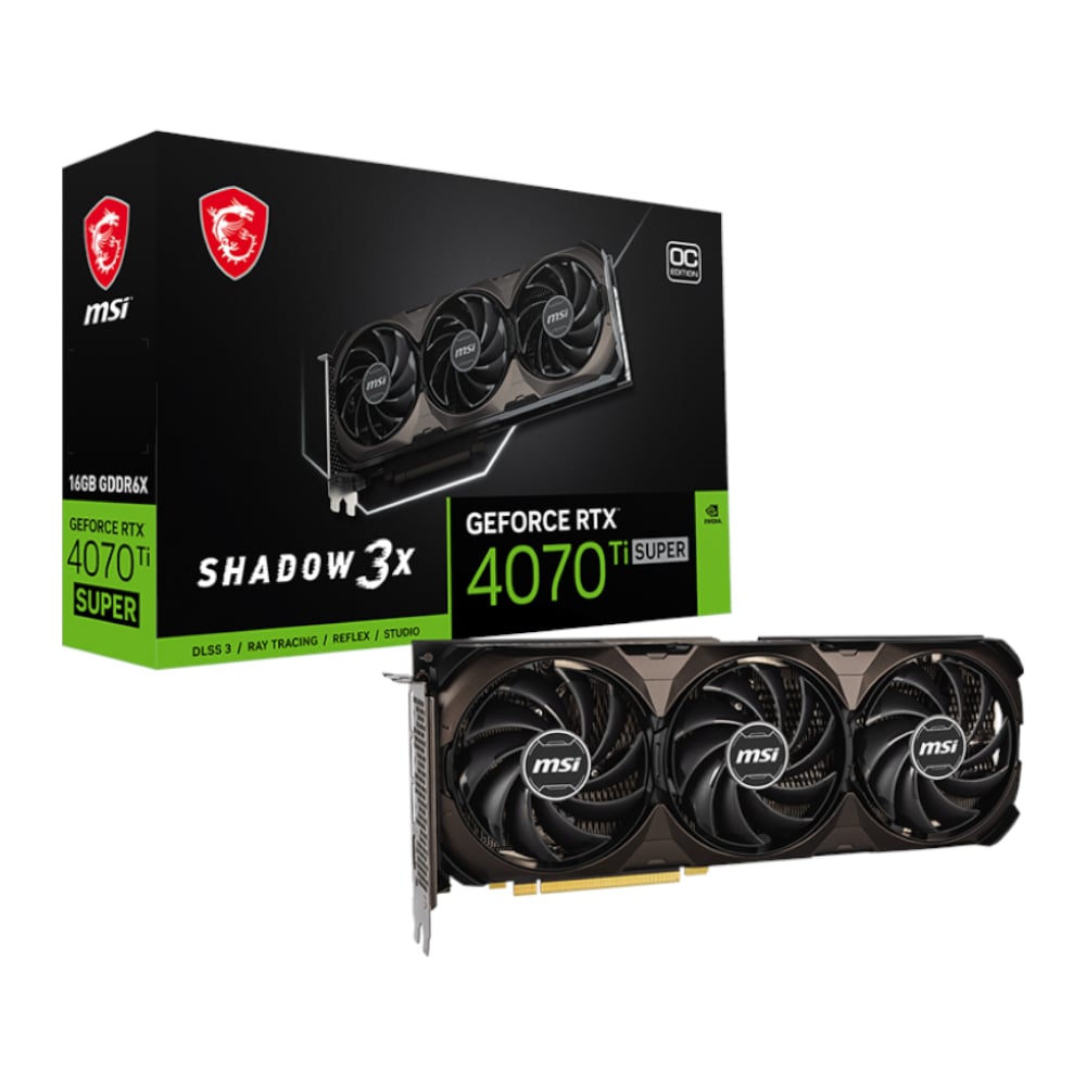 MSI GeForce RTX 4070Ti SUPER SHADOW 3X OC 16GB GDDR6X 256-bit Graphics Card MSI