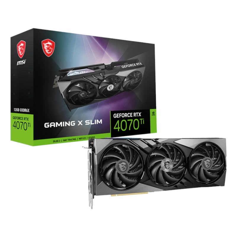 MSI Nvidia GeForce RTX 4070Ti Gaming X SLIM 12G GDDR6X 256-BIT Graphics Card MSI