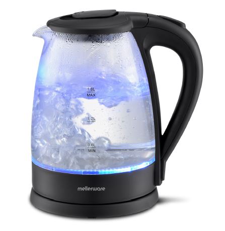 Mellerware Kettle 360 Degree Cordless Kettle Glass Black Mellerware