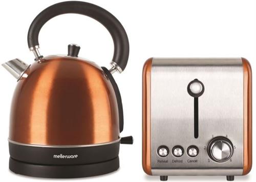 Mellerware Stainless Steel Copper 2 Slice Toaster and 1.8L Mellerware