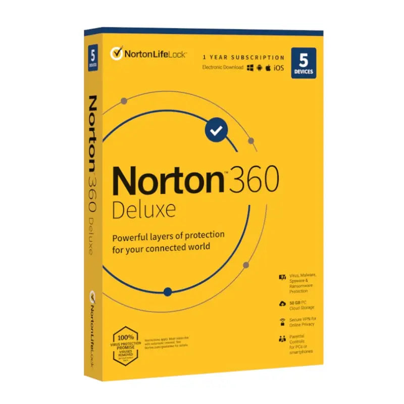 Norton 360 Deluxe 50Gb AF 1 User 5 Device 12 Months Y.M Techprops