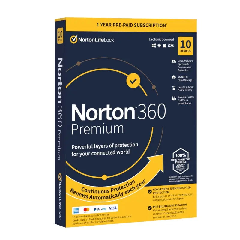 Norton 360 Deluxe 75Gb AF 1 User 10 Device 12 Months Y.M Techprops