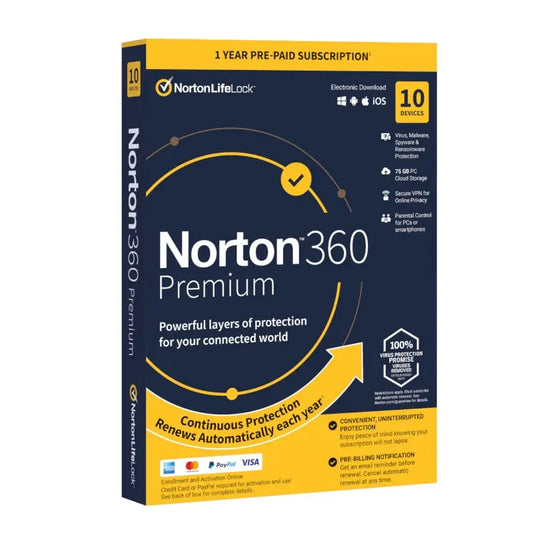 Norton 360 Deluxe 75Gb AF 1 User 10 Device 12 Months Y.M Techprops