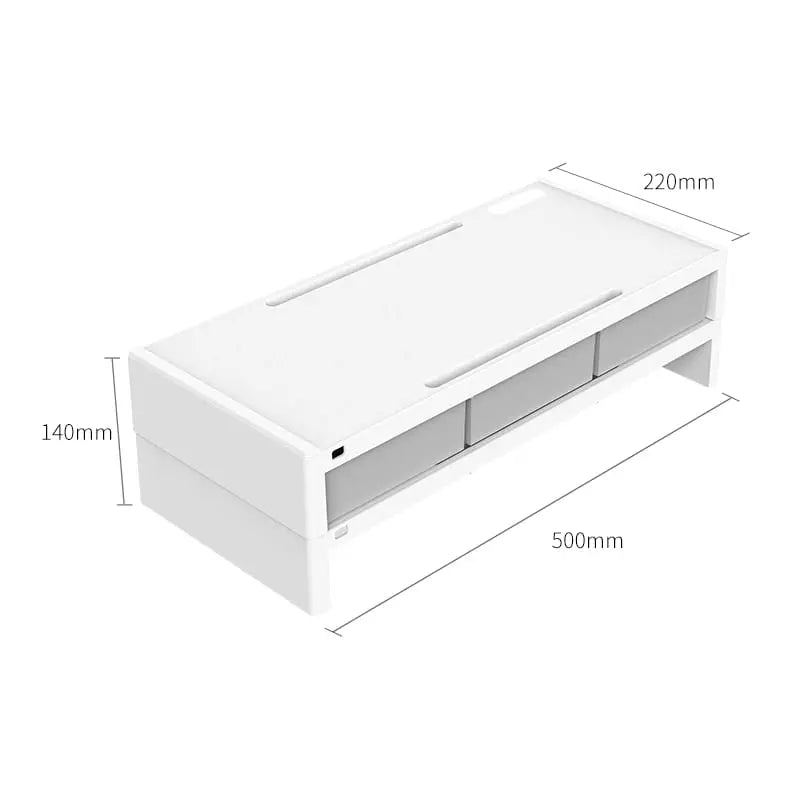 ORICO 14cm Desktop Monitor Stand with Drawers – White Y.M Techprops