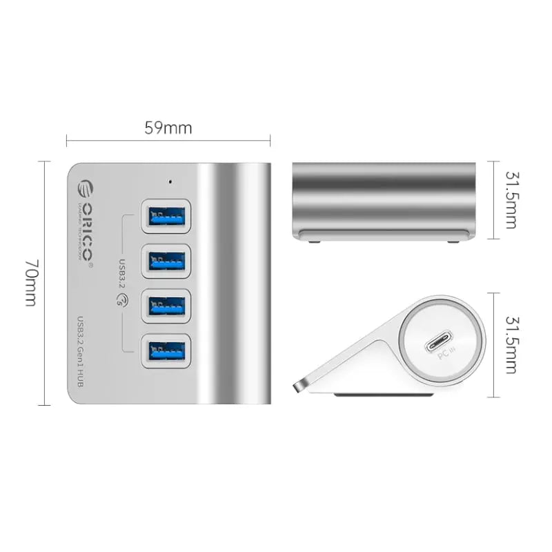 ORICO Aluminum Alloy 4 Port USB Hub Y.M Techprops