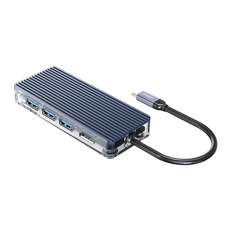 ORICO 8 Port Type-C Transparent Hub – Grey Orico