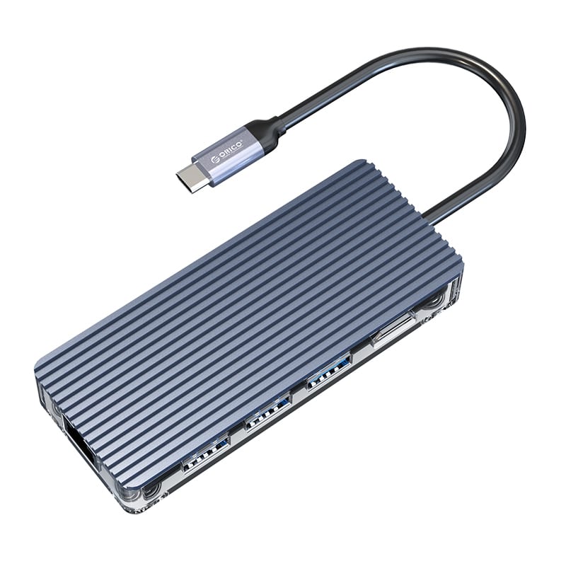 ORICO 8 Port Type-C Transparent Hub – Grey Orico