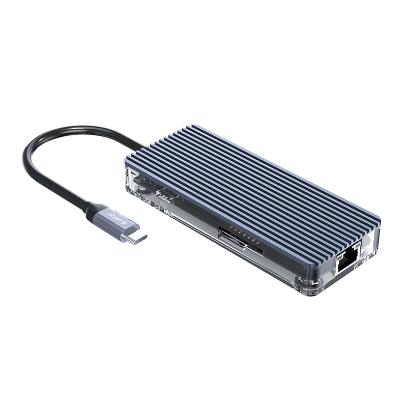 ORICO 8 Port Type-C Transparent Hub – Grey Orico