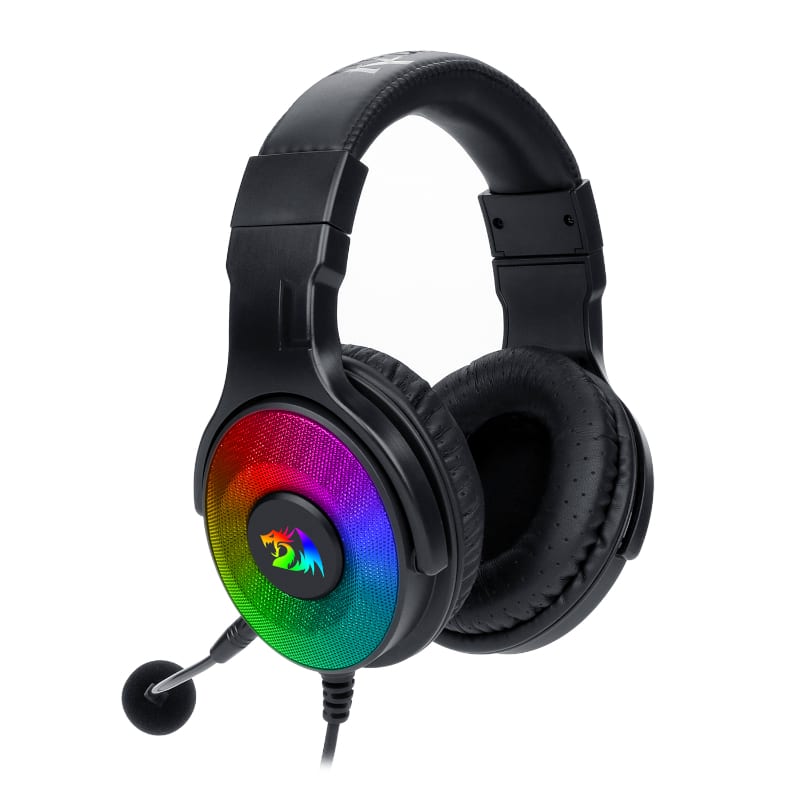 REDRAGON Over-Ear PANDORA USB (Power Only)|Aux (Mic & Headset) RGB Gaming Headset – Black Redragon