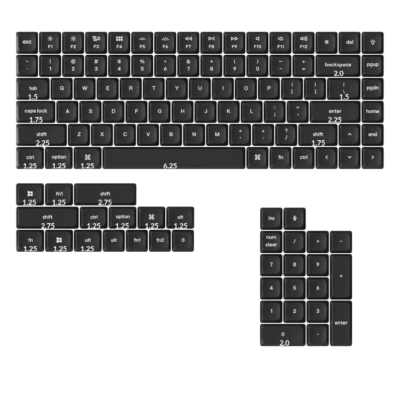 Keychron Double Shot PBT LSA Full Keycap Set – Black