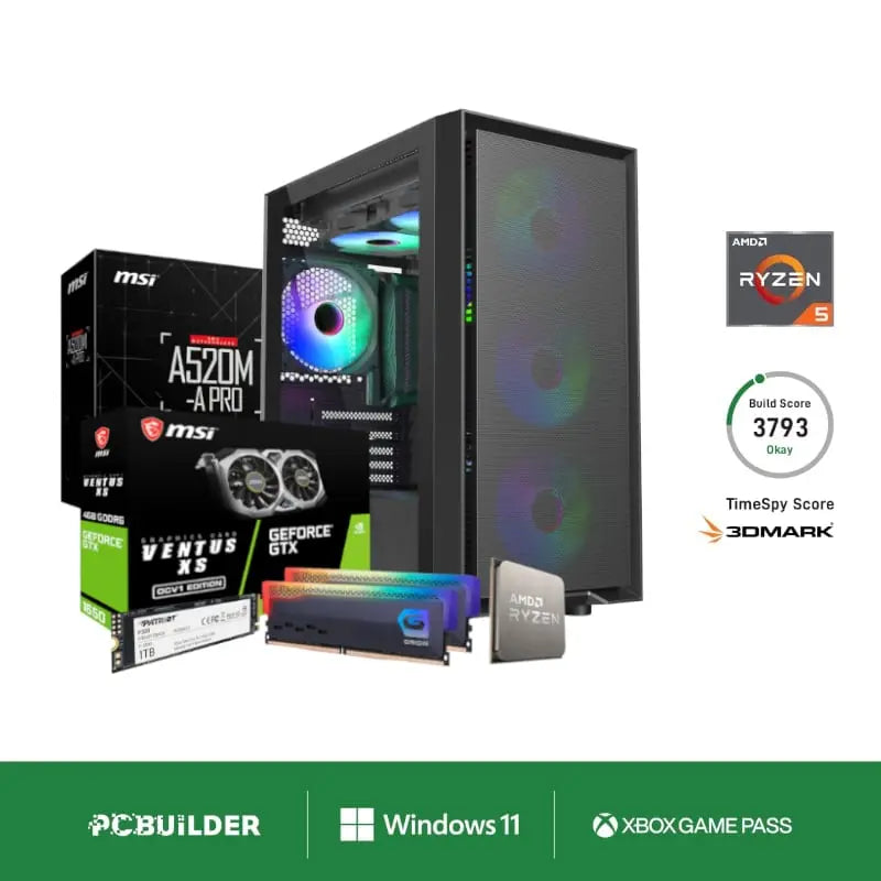 PCBuilder AMD Ryzen 5 5500 SCOUT Windows 11 Gaming PC Y.M Techprops