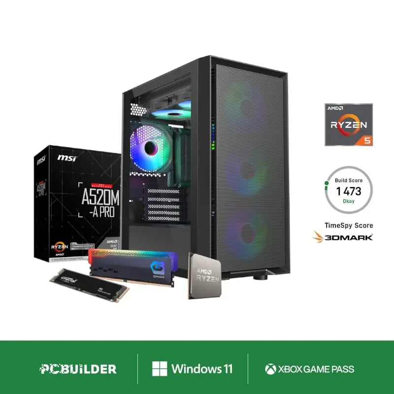 PCBuilder AMD Ryzen 5 5600G DEFENDER Windows 11 Gaming PC Y.M Techprops