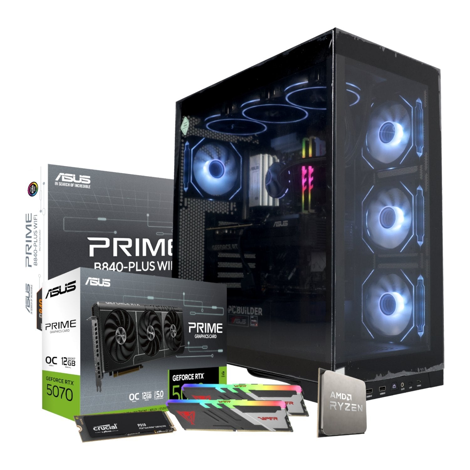 PCBuilder Ryzen 5 7600 MAVERICK Windows 11 Gaming PC PCBuilder