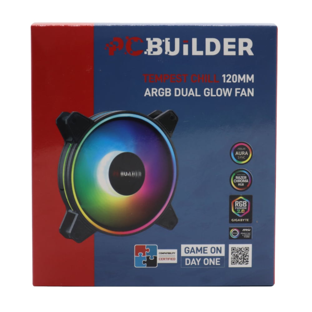 PCBuilder Tempest Chill 120MM ARGB Dual Glow Fan PCBuilder