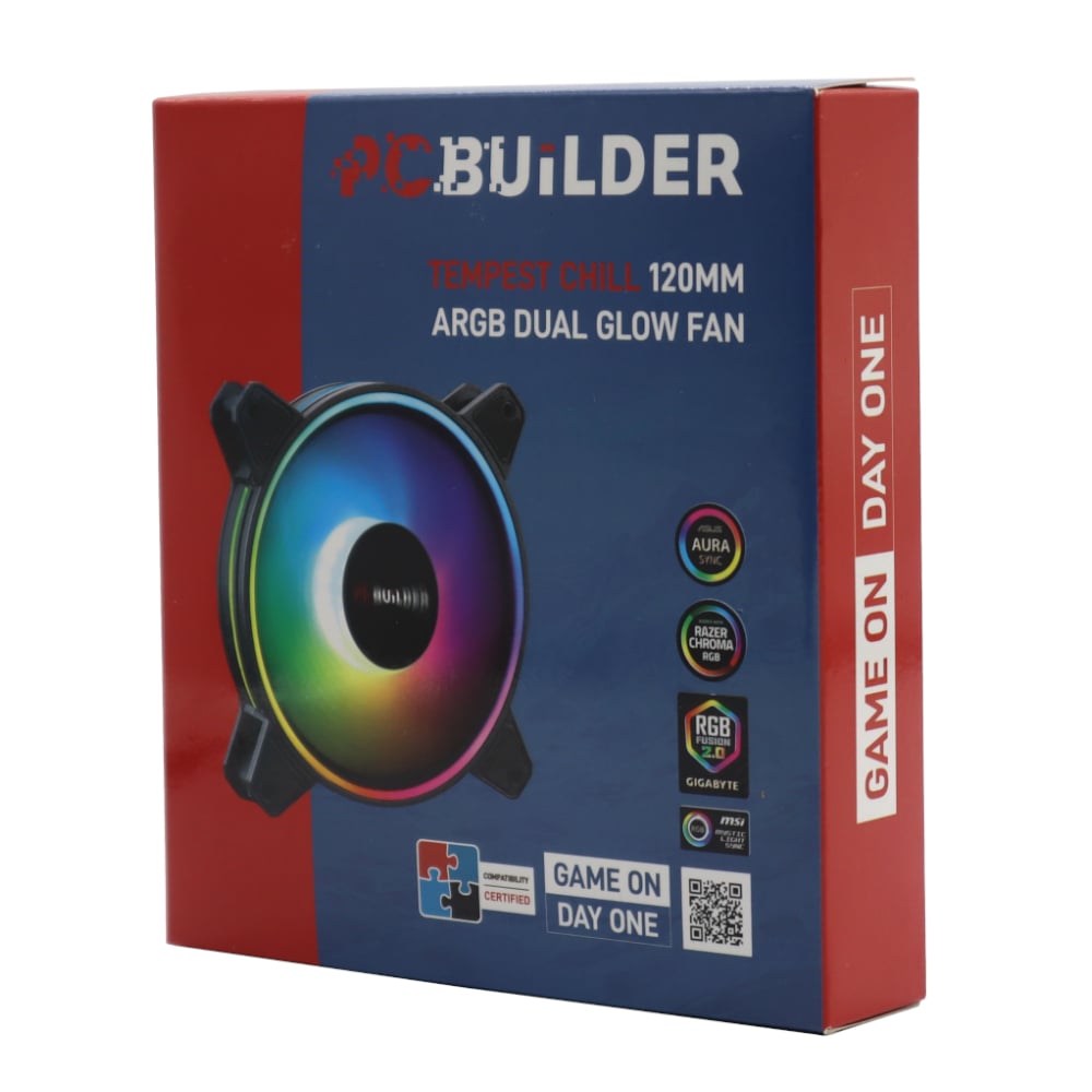 PCBuilder Tempest Chill 120MM ARGB Dual Glow Fan PCBuilder