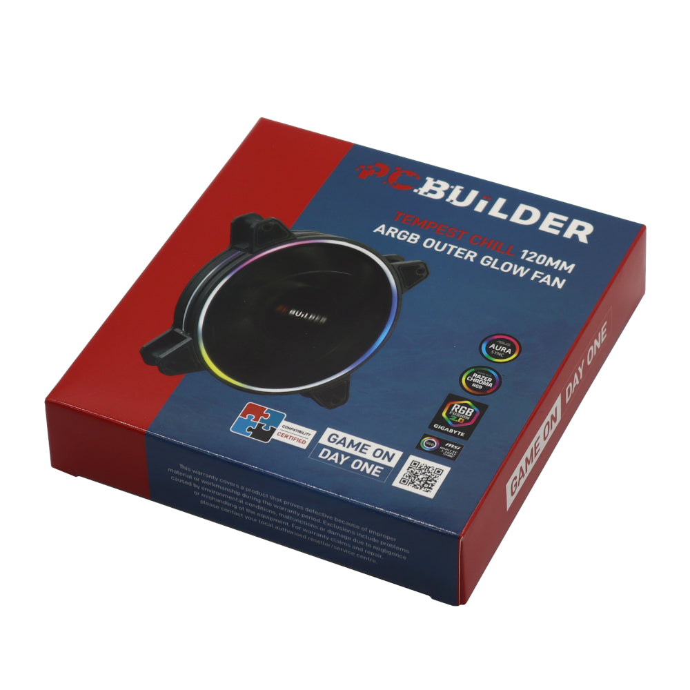 PCBuilder Tempest Chill 120MM ARGB Outer Glow Fan PCBuilder