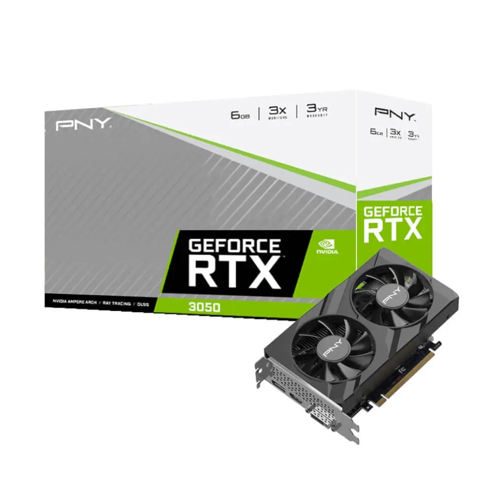 PNY GeForce RTX 3050 Verto Dual Fan 6G GDDR6 96-BIT Graphics Card PNY